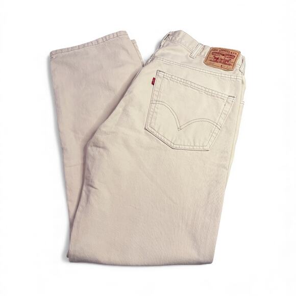 Levi's 505 Regular Fit Men's Jeans Cream Color Sz 38x32 Y2K 2006 - Picture 1 of 12